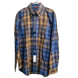 Men’s Long‎ Sleeve Tommy Hilfiger 80’s Two Ply Cotton Button Down Shirt size Med